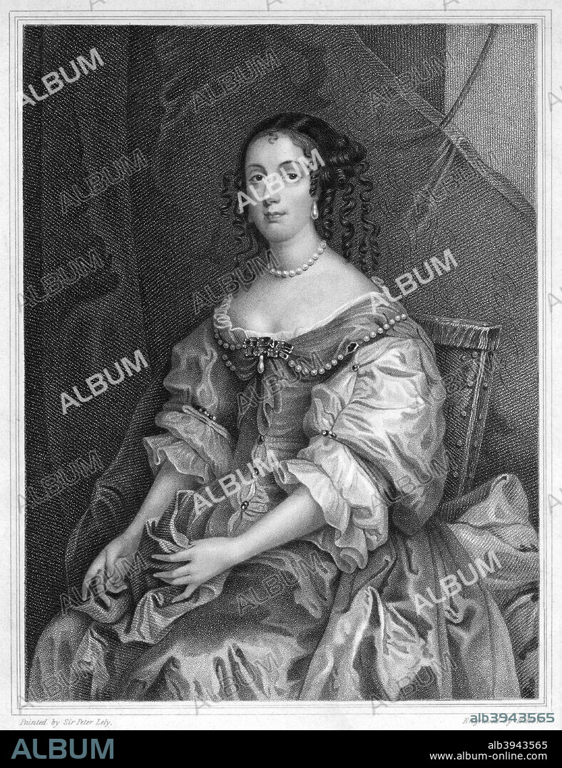 Catherine of Braganza, Queen Consort of King Charles II of England, (19th century). Catarina de Braganca (1638-1705) was the second surviving daughter of King John IV of Portugal (at the time Duke of Braganza) and his wife, Louise of Guzman (Medina-Sidonia). She married Charles II in 1662.