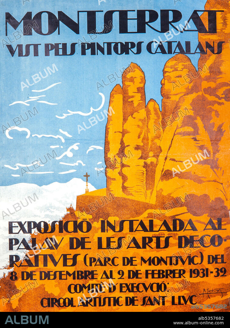 Cartel Modernista. Montserrat vist pels pintors catalans, 1931-193. Colección privada.