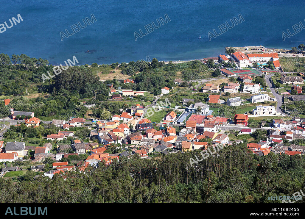Camposancos, Minho River estuary, Spain and Portugal border, A Guarda, Pontevedra, Galicia, Spain.