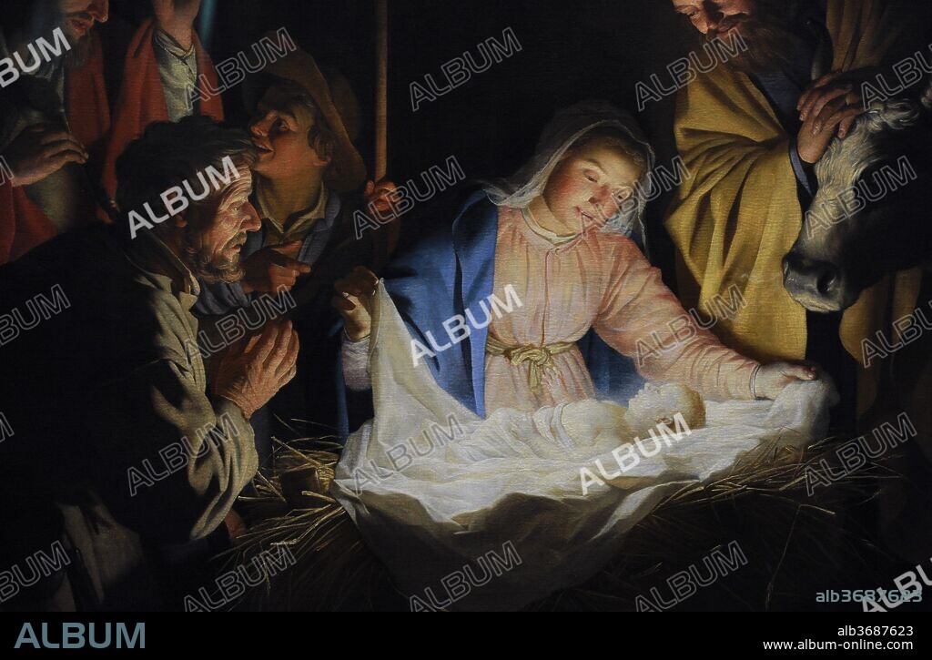 Gerard van Honthorst (1590-1656). Dutch painter. The Adoration of the Shepherds, 1622. Detail. Wallraf-Richartz Museum. Cologne. Germany.