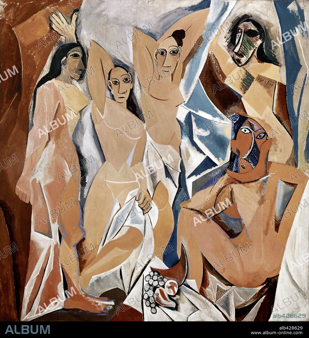 Pablo Picasso / 'Les Demoiselles d'Avignon', 1907, Oil on canvas, 243.9 × 233.7 cm.