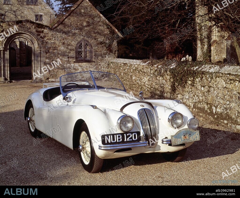 1950 Jaguar XK 120. First introduced in 1948, the Jaguar XK120 was a sports car noted for its streamlined elegant design. Apart from the look, it was also famous for its twin-cam straight-six cylinder engine, which was powerful yet reliable. The  XK120 and its successors, XK140 and XK150, faced little competition, with only the equally successful Porsche 356 preventing it from dominating the market for affordable sports cars.