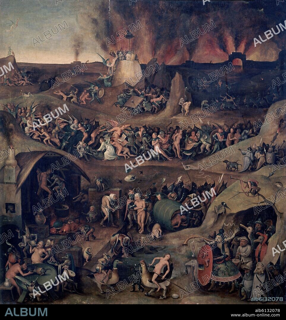 PIETER HUYS. EL INFIERNO - 1570 - OLEO/TABLA - 86x82 cm - ESCUELA FLAMENCA - NP 2095.