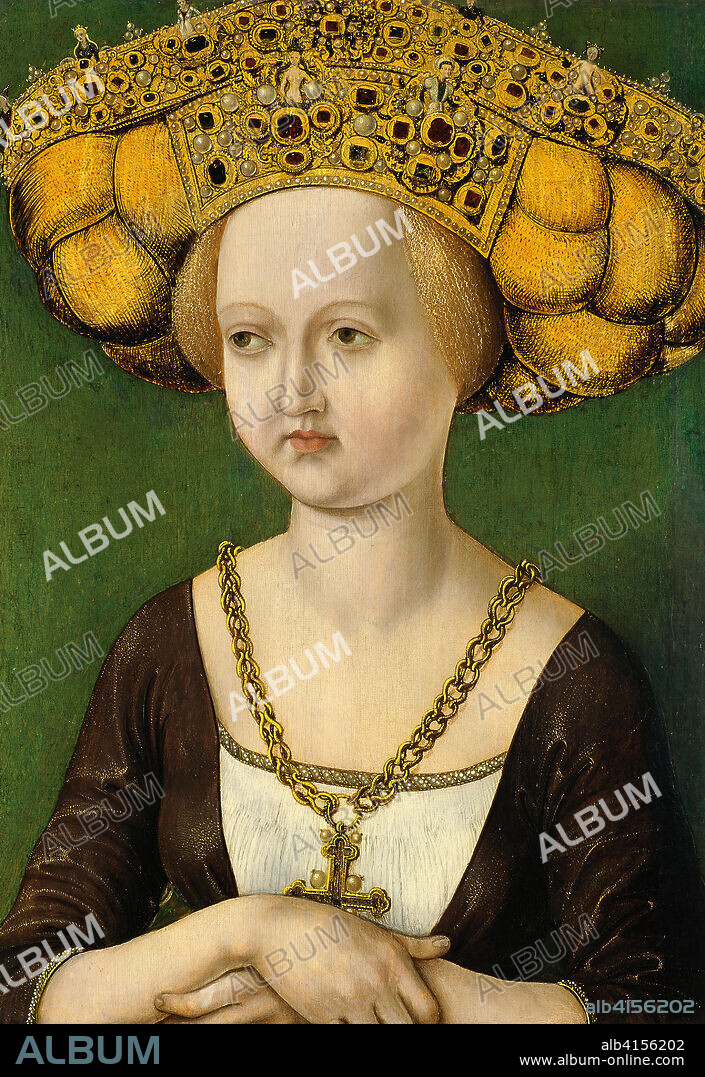 Anonymous Austrian artist active at the Court of Tyrol ca. 1485 (Active at the Court of Tyrol ca. 1485). Portrait of Kunigunde of Austria (ca. 1485). Oil on panel. 45.5 x 32 cm.
