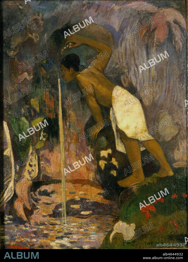 "Pape moe ou eau mystérieuse" peint par Paul Gauguin à Tahiti en 1893 d'après une photographie (voir Kh60801). Suisse, collection particulière. Credit: Coll. Bouquignaud/Kharbine-Tapabor.
