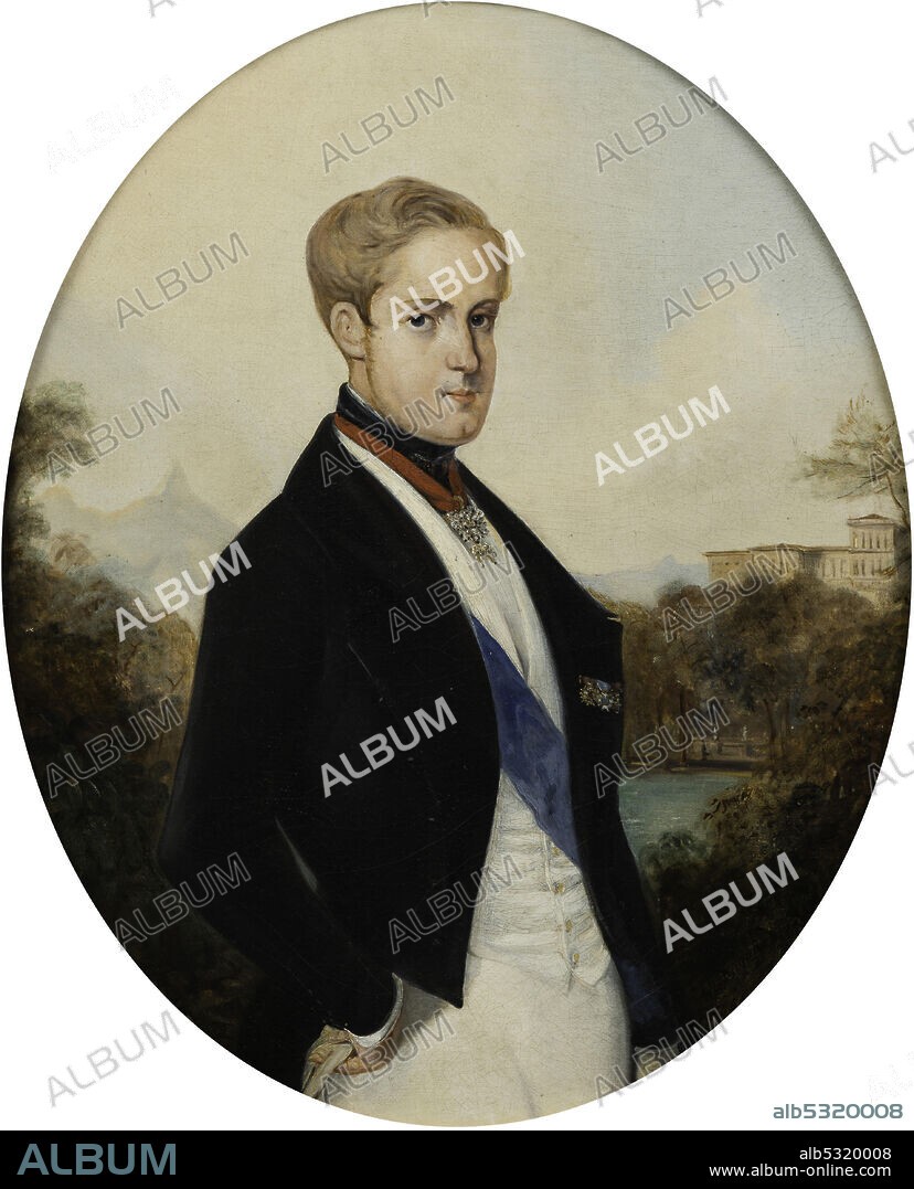 JOHANN MORITZ RUGENDAS. Portrait of Emperor Peter II of Brazil (1825-1891).