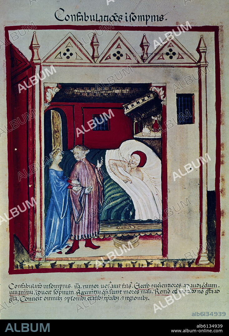 UBUBEHASYM BALDACH. FACSIMIL DEL THEATRUM SANITATIS - CODICE DE MEDICINA - TRATAMIENTO PARA EL INSOMNIO - MANUSCRITO SIGLO XIV-XV.