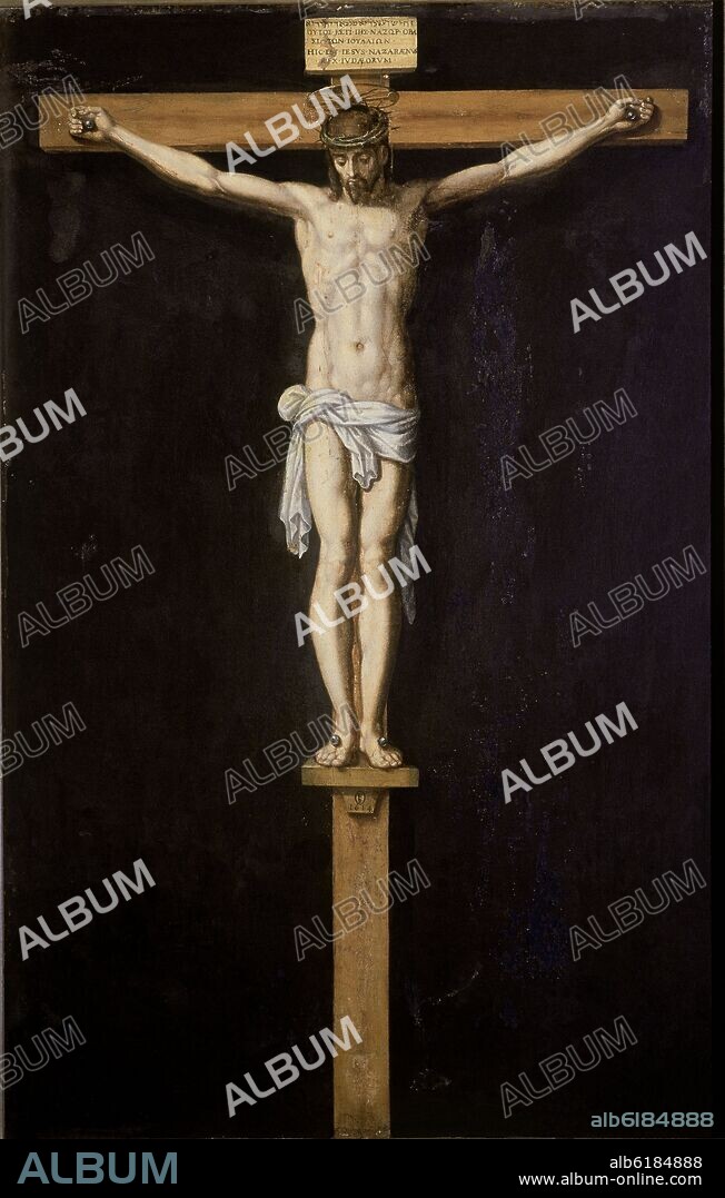 FRANCISCO PACHECO. CRISTO CRUCIFICADO - LIENZO - 58x37 - 1614 - BARROCO ESPAÑOL.