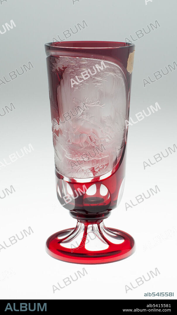 BOHEMIA GLASS. Tall Beaker, Bohemia, c. 1850/75.