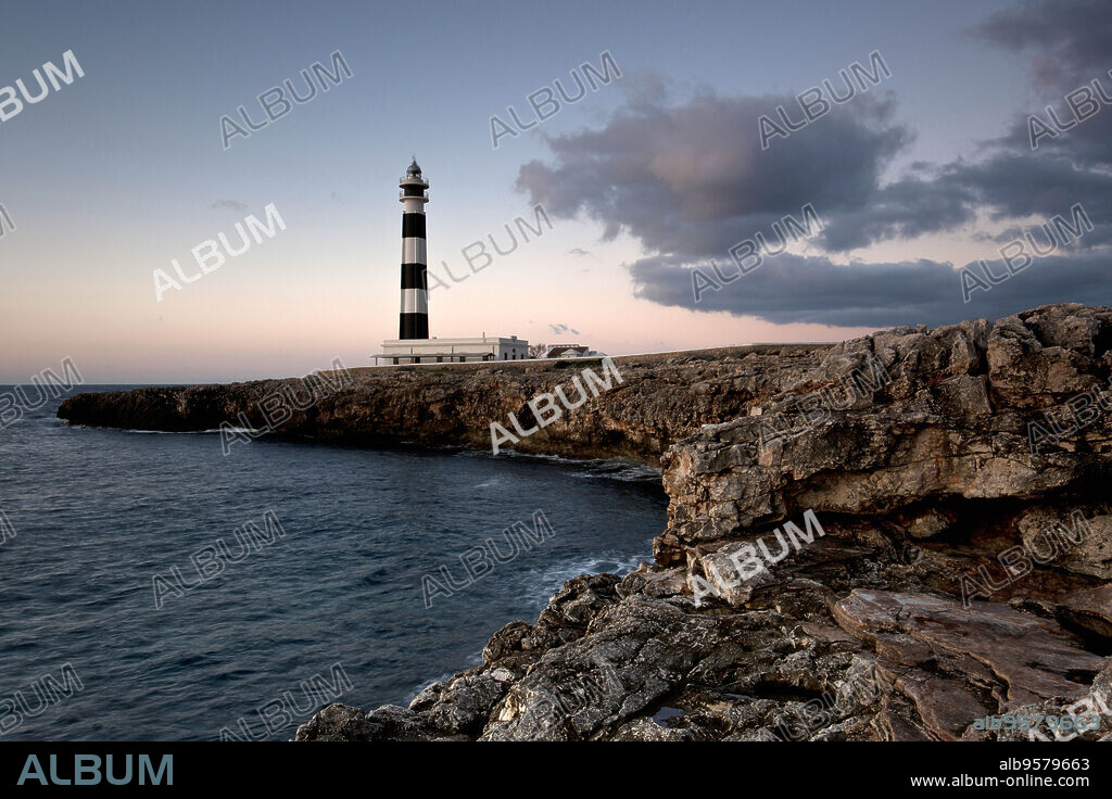 Faro de Cap dArtrutx , año1858.Cabo de Artrutx. Ciutadella.Menorca.Balearic islands.Spain.