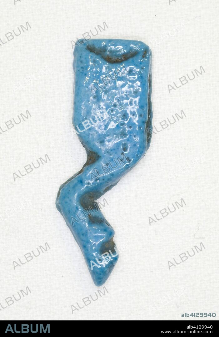 ANCIENT EGYPTIAN. Foundation Deposit: Calf's Foreleg (khepesh). Egyptian. Date: 1550 BC-1069 BC. Dimensions: 4.1 x 1.3 x 0.3 cm (1 5/8 x 1/2 x 1/8 in.). Faience. Origin: Egypt.