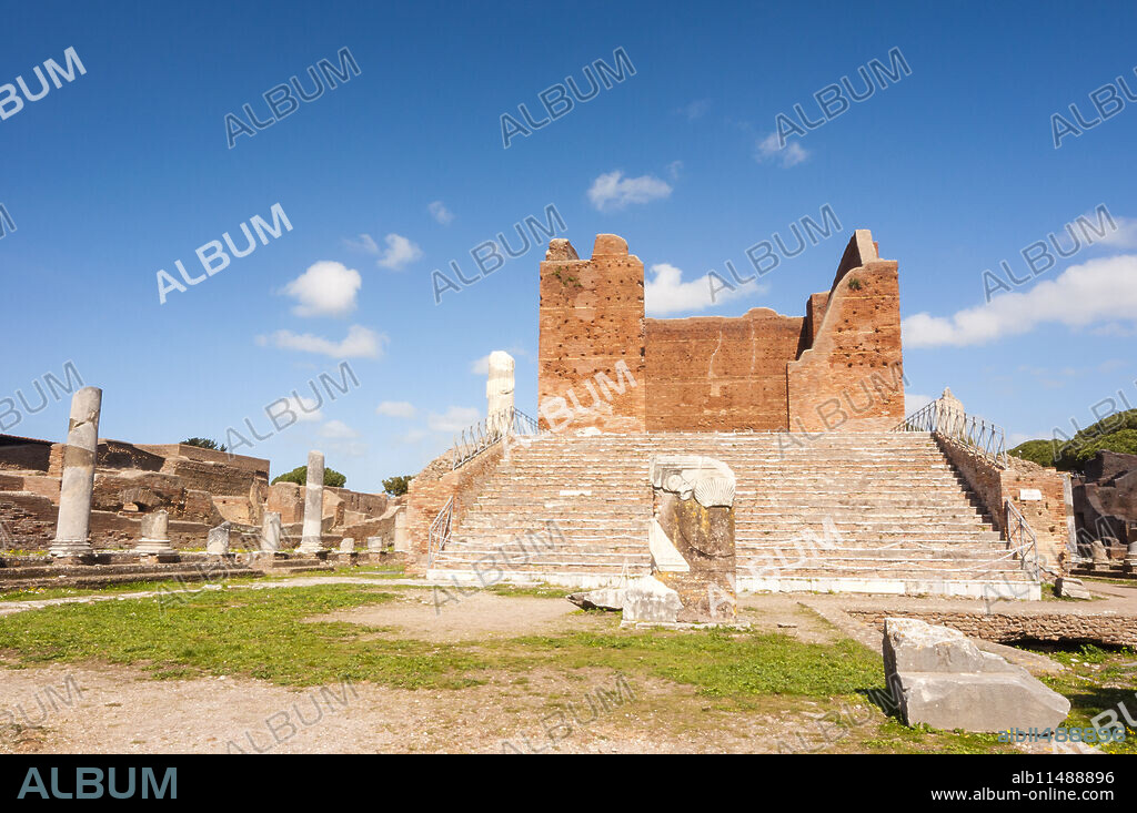 Capitolium, Ostia Antica archaeological site, Ostia, Rome province, Lazio, Italy, Europe.
