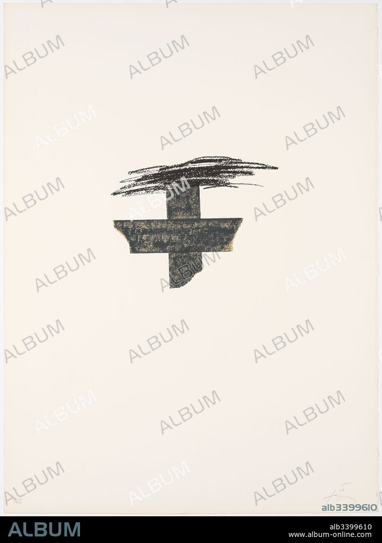 ANTONI TÀPIES. Antoni Tapies / 'Llambrec-1', 1975, Litografía, 76 x 56 cm.