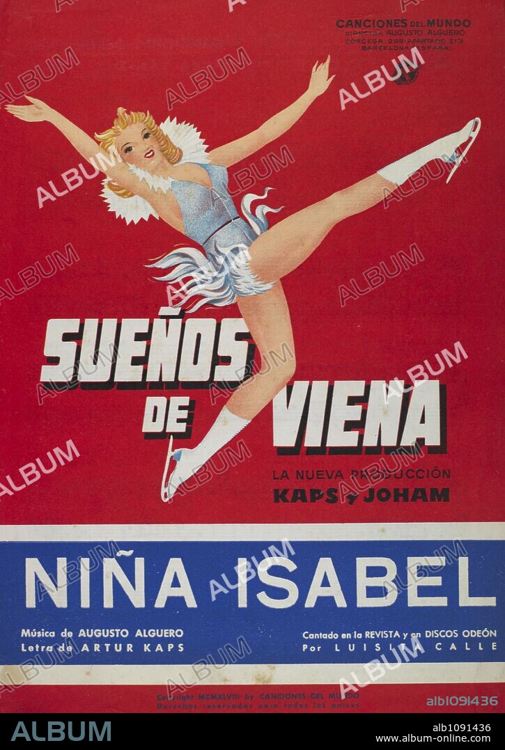 Portada de la partitura 'Sueños de Viena'. Canciones del mundo.