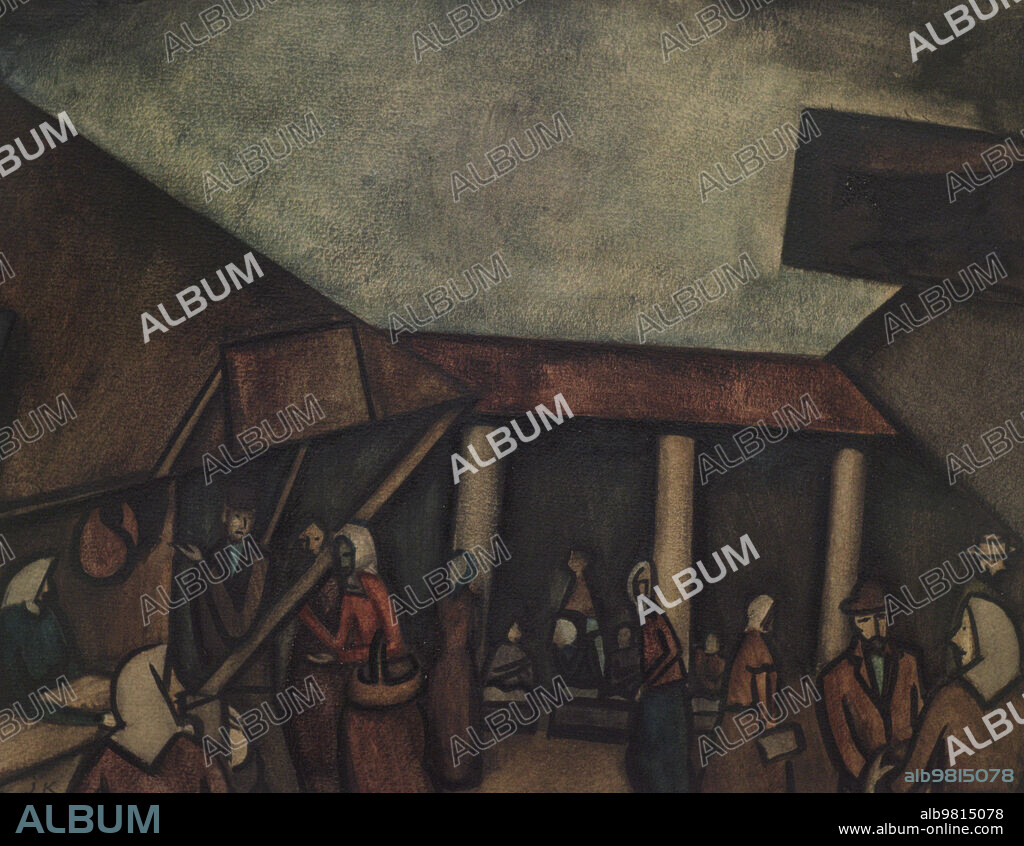 Jekabs Kazaks (1895-1920). Latvian painter. Refugees, 1917. Watercolour on paper, 22 x 27 cm. Latvian National Museum of Art. Riga. Latvia.