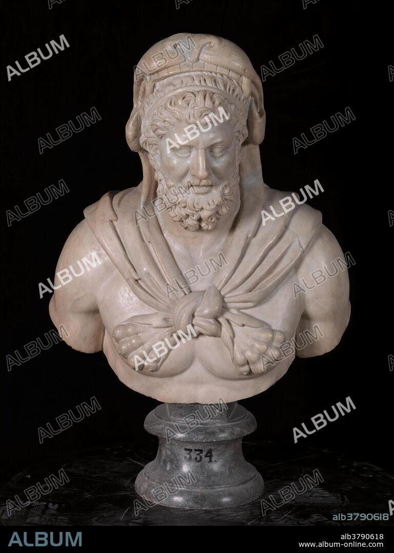 ANONIMO. Anónimo / 'Comodo-Hércules'. Siglo XVIII. Mármol de Carrara, 77 x 51 cm.