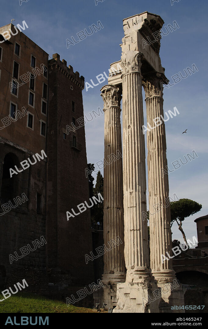 Italy. Rome. Temple of Concord. 4th century BC. Dedicated to roman goddess Concordia. Roman Forum.