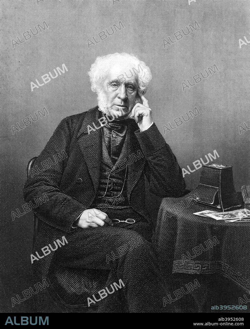 Sir David Brewster, 19th century Scottish scientist, inventor and writer. In 1816 Brewster (1781-1868) invented the kaleidoscope and later improved Sir Charles Wheatstone's stereoscope by introducing refracting lenses. In 1818 he was awarded the Rumford gold and silver medals for his discoveries on the polarisation of light, and from 1859 he was the principal of Edinburgh University.