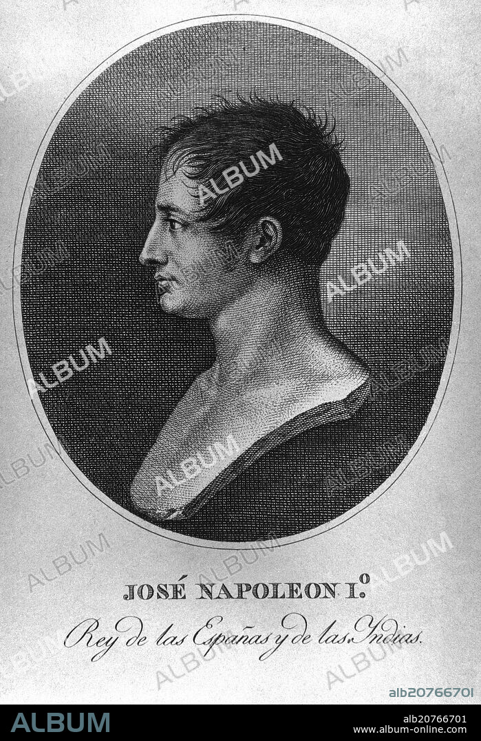 JOSE I BONAPARTE 1768/1844 -GRABADO S XIX- BUSTO.