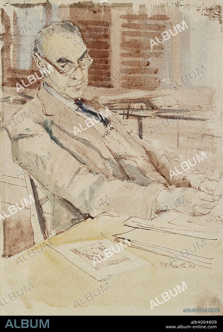 Portrait of Sir Karl Theodore Parker, CBE, 1952. (Keeper of the Department of Western Art 1934-1962), 1952. Dimensions: height x width: sheet 45.4 x 31.7 cm.