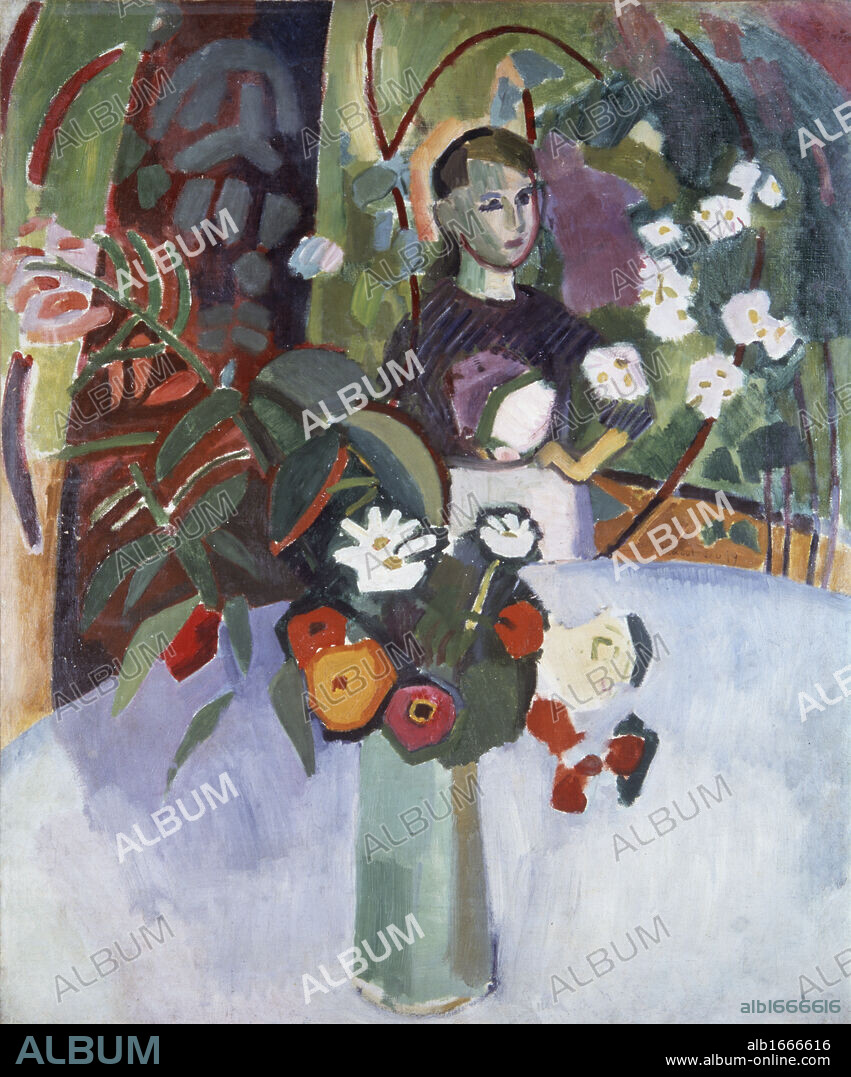 Jeanne In Flowers by Raoul Dufy, Oil On Canvas, 1907, 1877-1953, France, La Havre, Musee des Beaux-Arts.