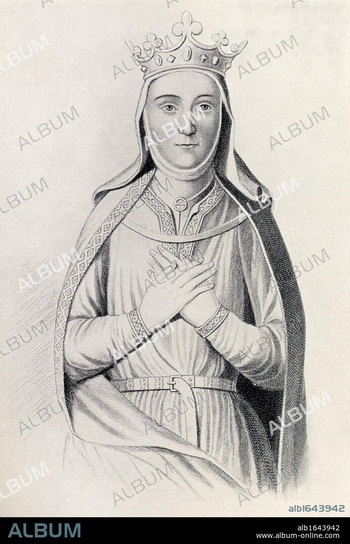 Isabella of Angouleme 1188 to 1246. Countess of Angouleme and queen consort of England through her marriage to King John. From the book Our Queen Mothers by Elizabeth Villiers.