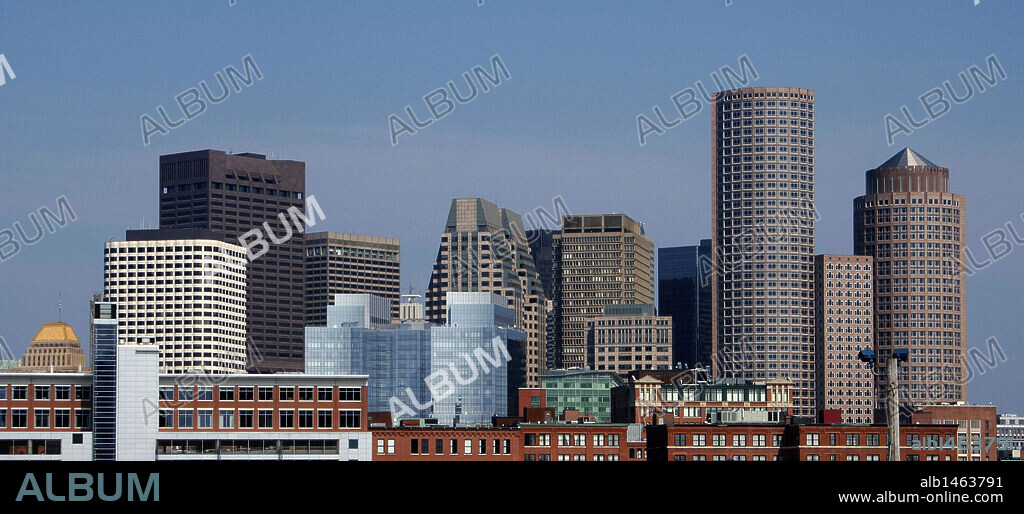 ESTADOS UNIDOS. BOSTON. Panorámica del DISTRITO FINANCIERO de la ciudad. Estado de Massachusetts.