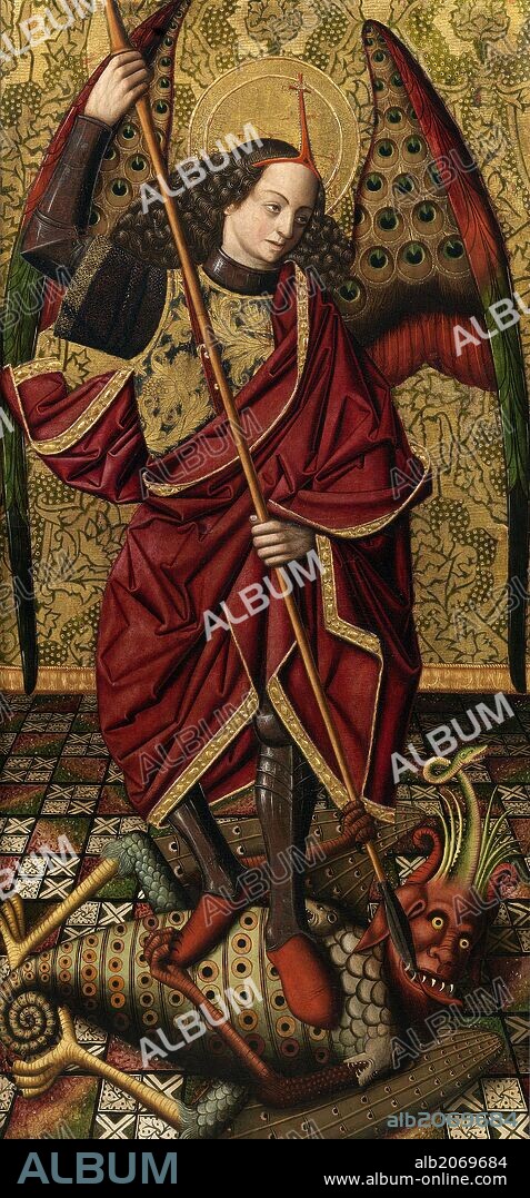 MIGUEL XIMÉNEZ. Miguel Ximénez / 'Saint Michael', 1475-1485, Spanish School, Mixed media on panel, 140 cm x 75 cm, P06895.