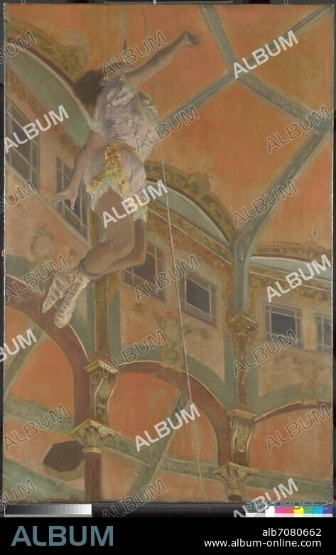 EDGAR DEGAS. Degas, Edgar (born Hilaire-Germain-Edgar De Gas), 1834 - 1917, French artist. "Miss La La at the Cirque Fernando", 1879. Oil on canvas, 117.2 × 77.5 cm. London, National Gallery.