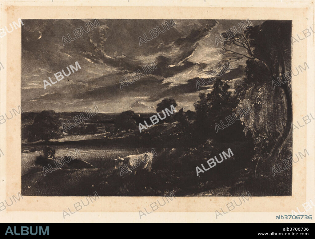 DAVID LUCAS AFTER JOHN CONSTABLE. Summer Evening. Dated: in or after 1829. Medium: mezzotint [progress proof].