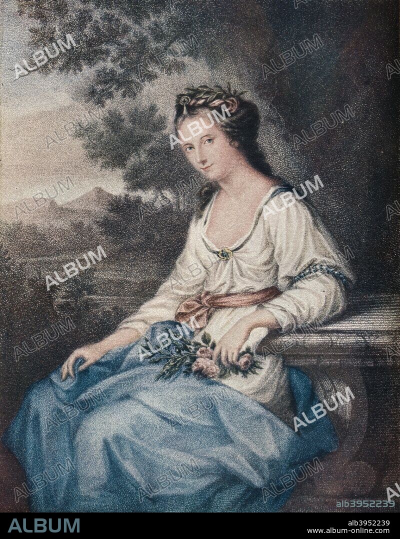 Honourable Anne Damer, 17th century. Anne Seymour Damer, nee Conway, (1749-1828), English sculptor. After Angelica Kauffman (1741-1807). From The Connoisseur Volume VIII [Otto Limited, London, 1904.].