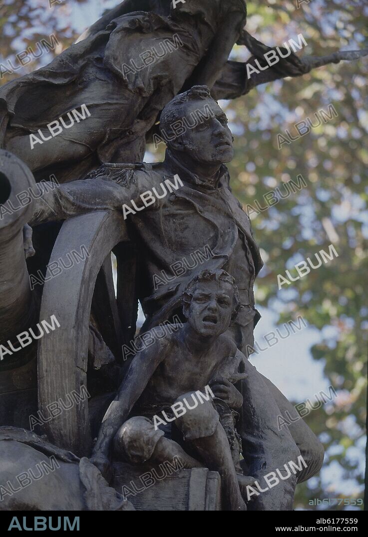 ANICETO MARINAS. MONUMENTO CONMEMORATIVO "AL PUEBLO DEL DOS DE MAYO DE 1808" - DETALLE - 1891.