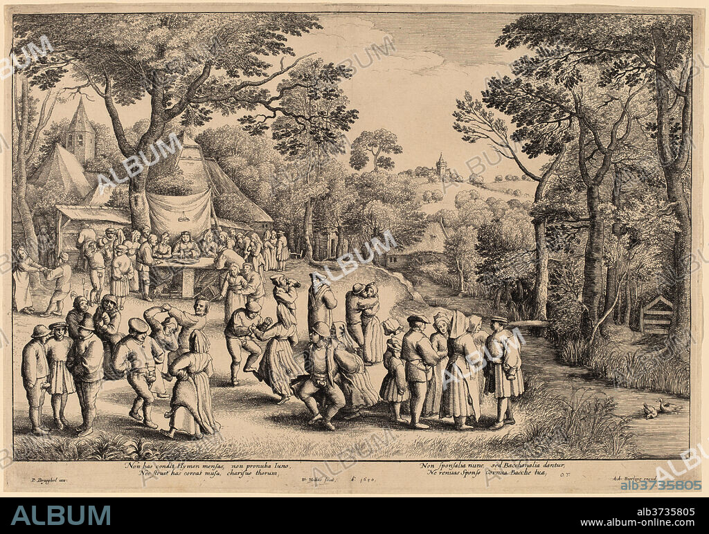 WENCESLAUS HOLLAR AFTER JAN BRUEGHEL THE ELDER. Rustic Wedding Dance. Dated: 1650. Medium: etching.