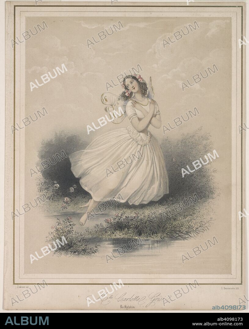 EMILE DESMAISONS. Ballet dancer Carlotta Grisi (1819-1899) in La Sylphide.