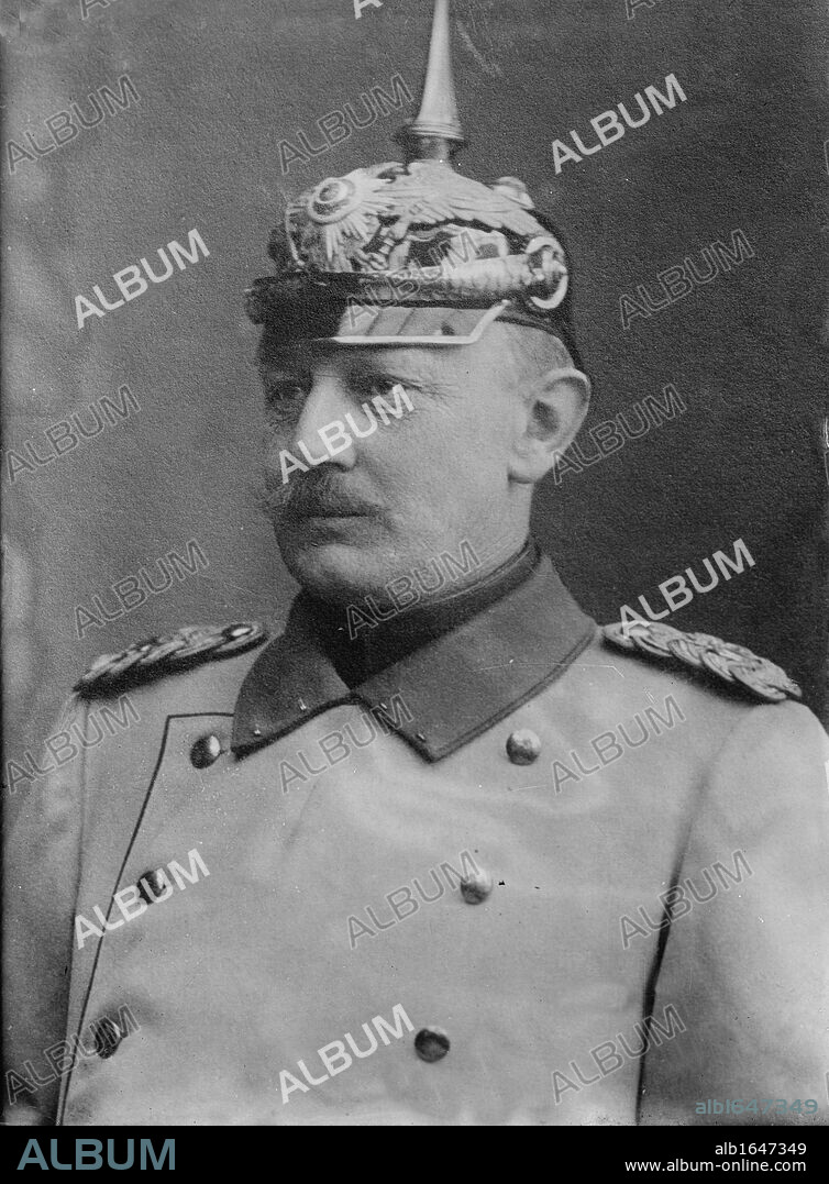 Helmuth Johann Ludwig von Moltke (1848-1916 Moltke the Younger) Chief of the German General Staff 1906-1914. Nephew of Field Marshal von Moltke (1800-1891). Soldier Uniform  Pickelhelm.