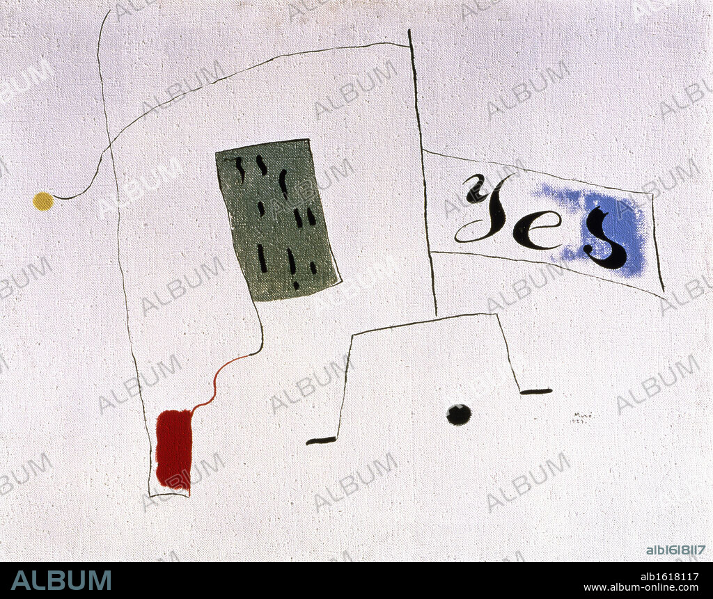 JOAN MIRÓ. Composition by Joan Miro, 1927, 1893-1983, Russia, Moscow, Pushkin Museum of Fine Arts.