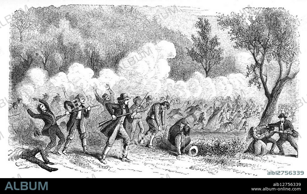 The Baker-Fancher party were a group of American western emigrants from Marion, Crawford, Carroll, and Johnson counties in Arkansas, who departed Carroll County in April 1857 and were attacked by the Mormons near the rim of the Great Basin, and about fifty miles from Cedar City, in Utah Territory. All of the emigrants, with the exception of 17 children, were then and there massacred in the Mountain Meadows massacre. Sources estimate that between 120 and 140 men, women and children were killed on September 11, 1857, at Mountain Meadows, a rest stop on the Old Spanish Trail, in the Utah Territory.