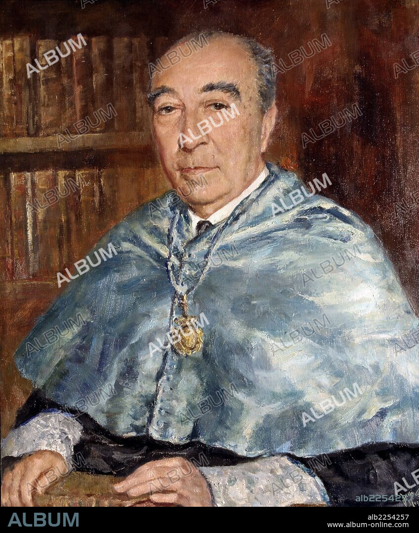MORALES JUAN ANTONIO. CAMON AZNAR, JOSE. ESCRITOR Y CRITICO DE ARTE ESPAÑOL. OLEO DE JUAN ANTONIO MORALES. UNIVERSIDAD COMPLUTENSE. FACULTAD DE FILOSOFIA B. MADRID.