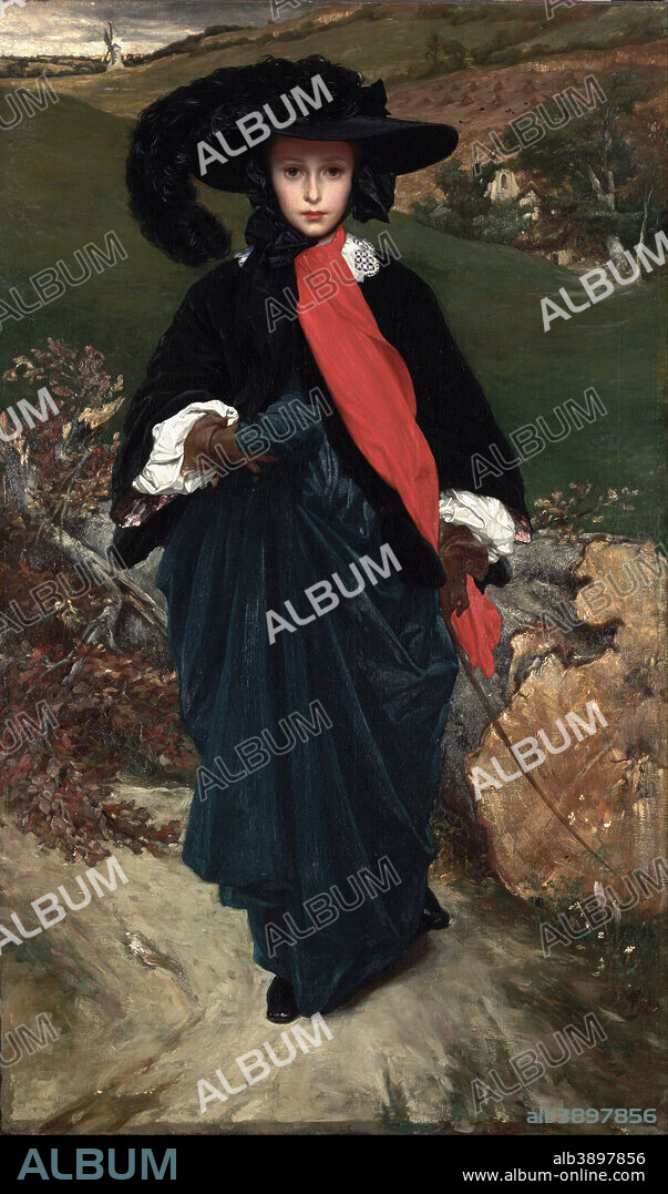 1ST BARON LEIGHTON FREDERIC LEIGHTON. Portrait of May Sartoris. Date/Period: Ca. 1860. Painting. Oil on canvas. Height: 152.10 mm (5.98 in); Width: 90.20 mm (3.55 in).