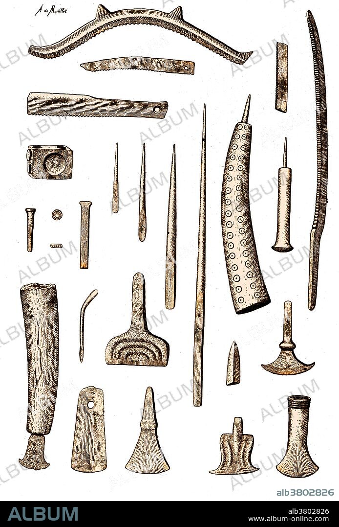 Late Bronze Age European tools such as hammers, chisels, gouges, and saws, c. 3200 to 600 BC.