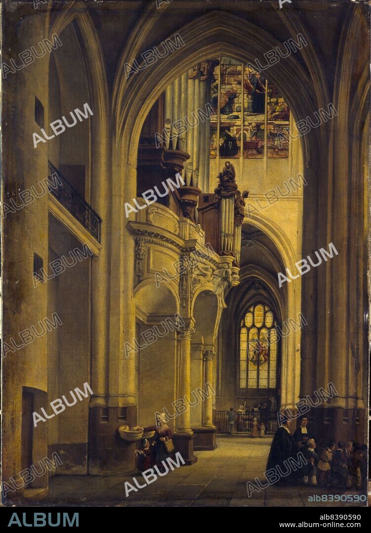 ALEXIS-PIERRE MILON. Interior view of Saint-Gervais-Saint-Protais church, c1838.