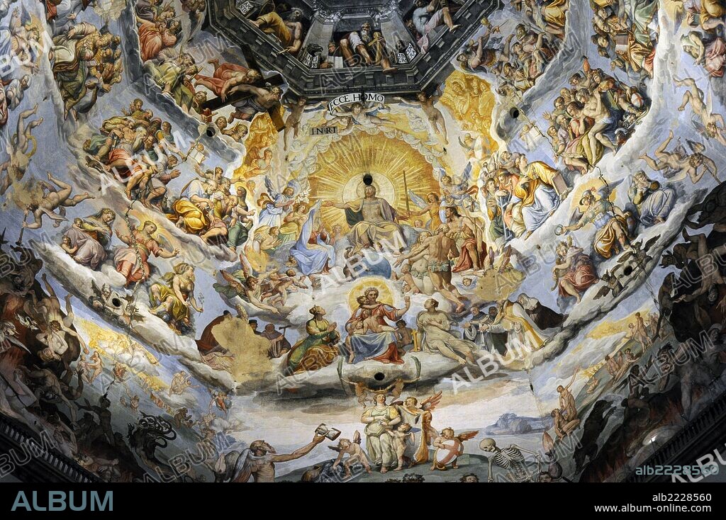 Italy. Florence. Last Judgement frescoes of the Dome of Brunelleschi, by Giorgio Vasari (1511-1574) and Zuccari (1572-1579). Detail.