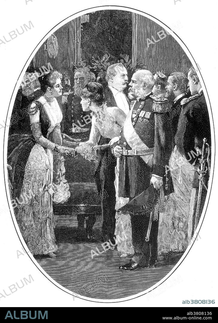 Detail from image entitled: "Frances Folsom Cleveland at a White House reception". Frances Clara Folsom Cleveland Preston (July 21, 1864 - October 29, 1947) was the wife of U.S. President Grover Cleveland and the 23rd and 25th First Lady of the United States from 1886 to 1889 and again from 1893 to 1897. Frances Folsom, age 21, married President Grover Cleveland, age 49, on June 2, 1886, at the White House, the only President to have been married in the Executive Mansion. The new First Lady was the subject of intense media interest. She took over the duties of being White House hostess, and her charm won her popularity. She held two receptions a week - one on Saturday afternoons, when women with jobs were free to come. Upon leaving the White House at the end of her husband's first term, Cleveland is reported to have told the staff to take care of the building since the Clevelands would be returning in four years. She proved correct, becoming the only First Lady to preside at two nonconsecutive administrations. The Clevelands had three daughters and two sons. After her husband's death in 1908, Frances remained in Princeton, New Jersey. In 1913, at the age of 49, she married Thomas J. Preston, Jr., a professor of archeology. She was the first presidential widow to remarry. During the Great Depression of the 1930s, she led the Needlework Guild of America in its clothing drive for the poor. She died in 1947 at the age of 83. No artist credited, undated.