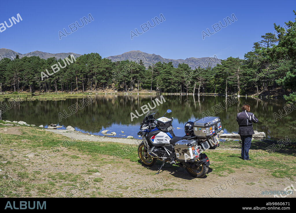 motorbike, Bassa d'Oles, Montcorbison, Aran Valley, Lérida province, Spain.