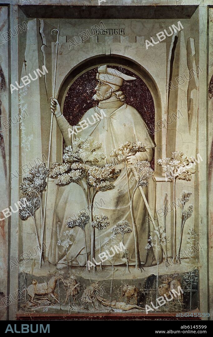 GIOTTO DE BONDONE (1266-1337). INJUSTICIA - 1302-1305 - FRESCO - TRECENTO ITALIANO - ESCUELA FLORENTINA.