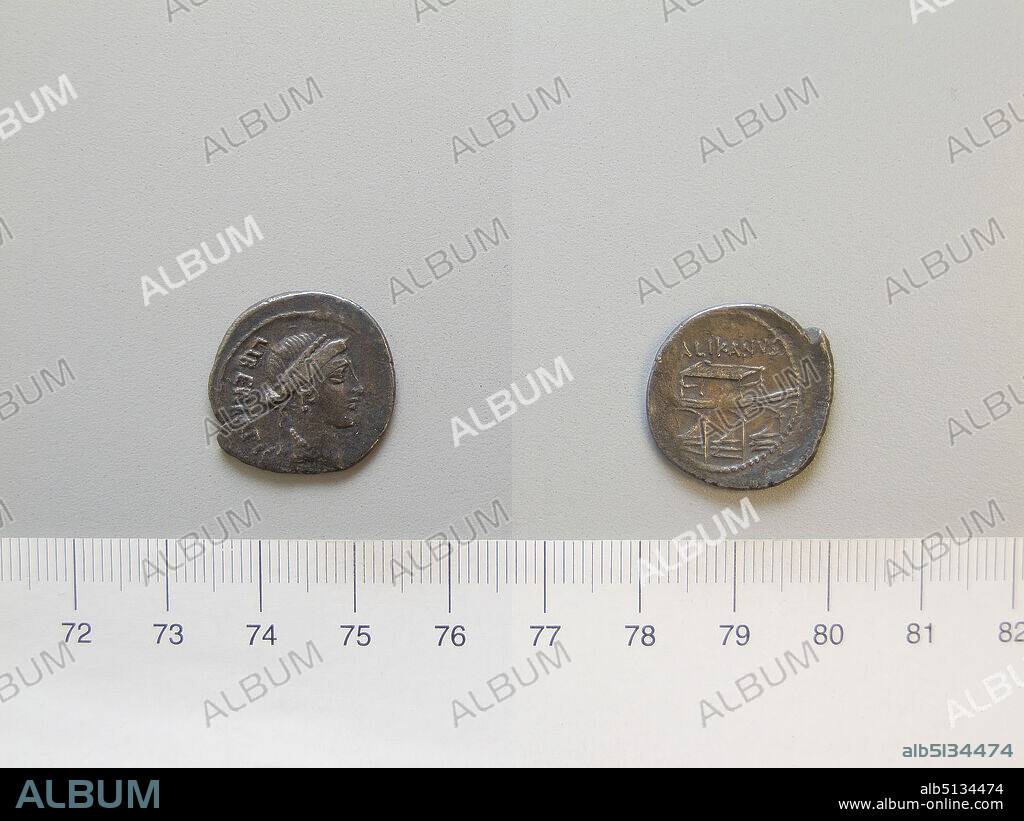 Mint: Rome, Magistrate: Lollius Palicanus, Denarius from Rome, ca. 45 B.C., Silver, 3.51 g, 3:00, 20 mm, Made in Rome, Italy, Roman, 1st century B.C., Numismatics.