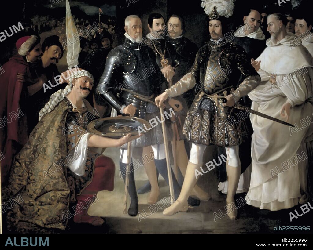 FERNANDO III EL SANTO. REY DE CASTILLA Y LEON ( 1201-1252 ). " LA RENDICION DE SEVILLA " OLEO DE FRANCISCO DE ZURBARAN. COLECCION DUQUE DE WESTMINSTER. GRAN BRETAÑA.