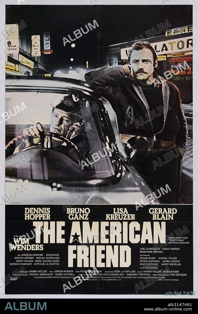 Poster of THE AMERICAN FRIEND, 1977 (DER AMERIKANISCHE FREUND), directed by WIM WENDERS. Copyright ROAD MOVIES/FILMS DU LOSANGE/W.WENDERS.