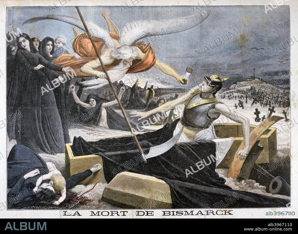 The death of Bismarck, 1898. An illustration from Le Petit Journal, 14th August 1898.