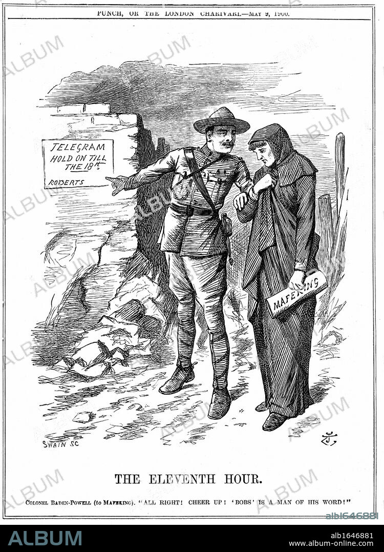 Robert Stephenson Smyth Baden-Powell (1857-1941)  British soldier, founded Boy Scouts (1908), Girl Guides (1910) and Wolf Cubs (1916). In 2nd Boer War he won fame as the defender of Mafeking. Desperate times before relief of Mafeking by Lord Robert, 19 May 1900.